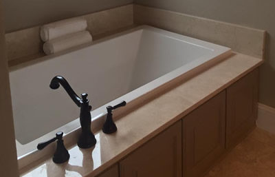 Hot water, Bella Ranch bathtub, Compass Custom Homes